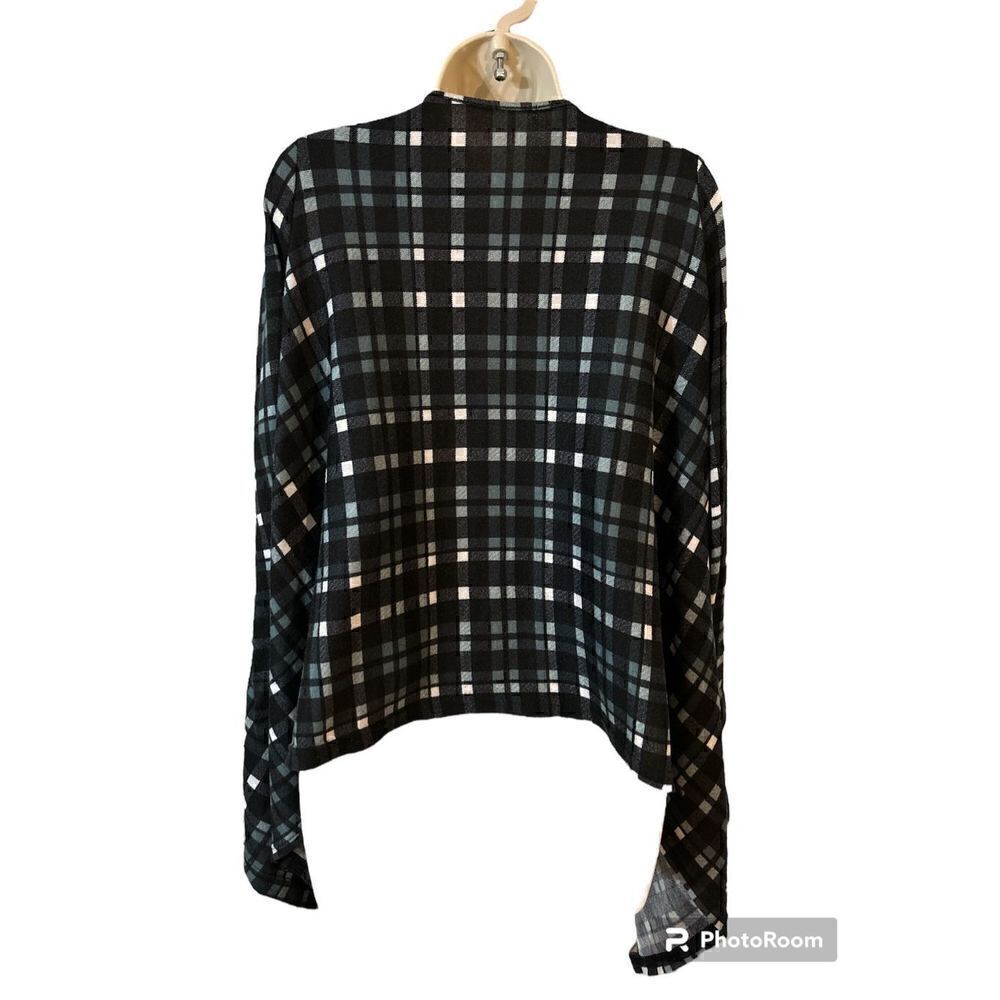 Plaid Open Front Cardigan Size Small - Picture 3 of 5
